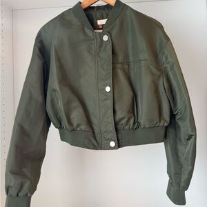 Anthropologie Pilcro Green Women's Bomber Jacket